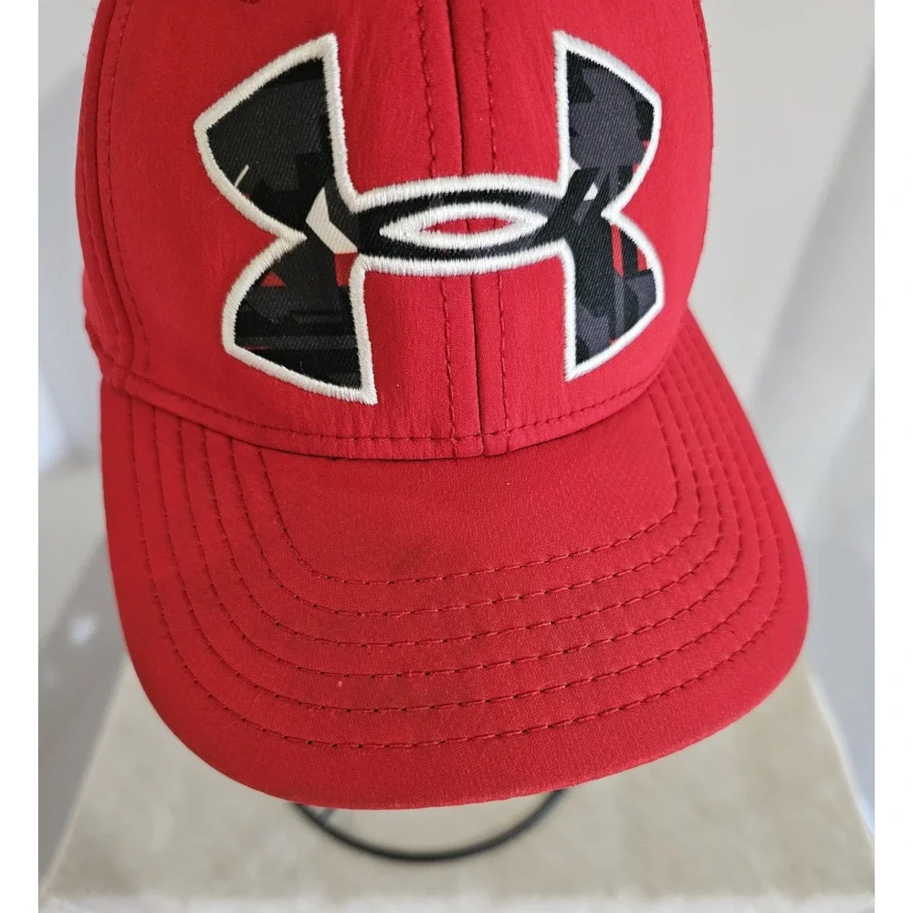 Under Armour Youth Red Black Embroidered Logo Baseball Cap